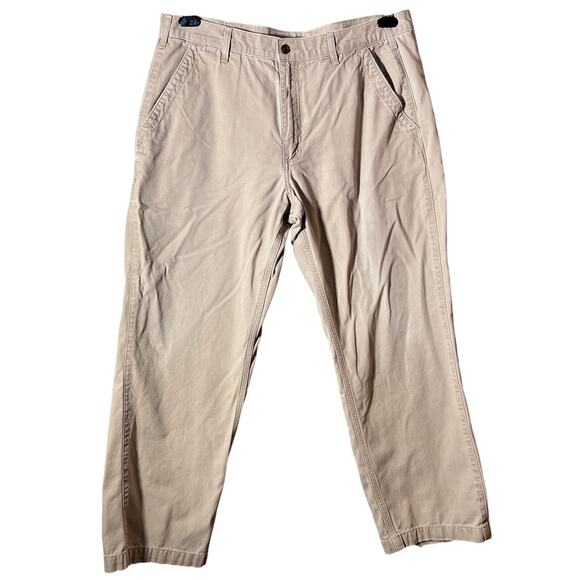 Carhartt Rugged Flex Canvas Work Pants 32x30 Tan Relaxed Fit Carpenter Utility - Picture 1 of 12